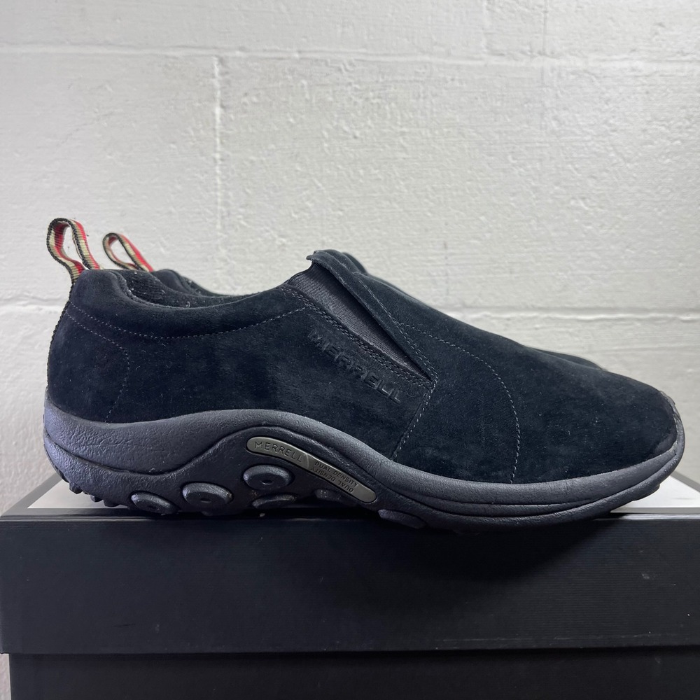 Merrell Jungle Moc Midnight 60825 Black Suede Comfort Slip On Shoes Men's 13‎ US
